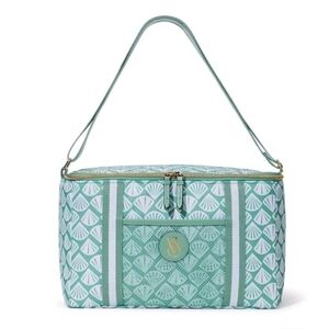 NWT Victoria's Secret Insulated Cooler Beach Tote Lunch Picnic Bag Blue Shells